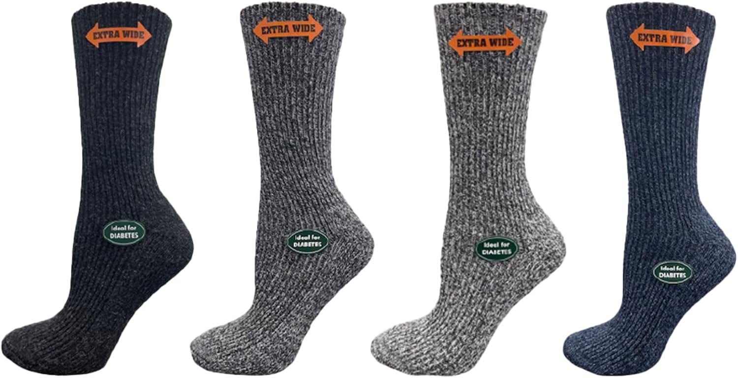 Warm Wool Socks for Women-Soft, Diabetic & Non-Binding, Ribbed Stay-Up Design, Cushioned for Hiking, Outdoor Adventure