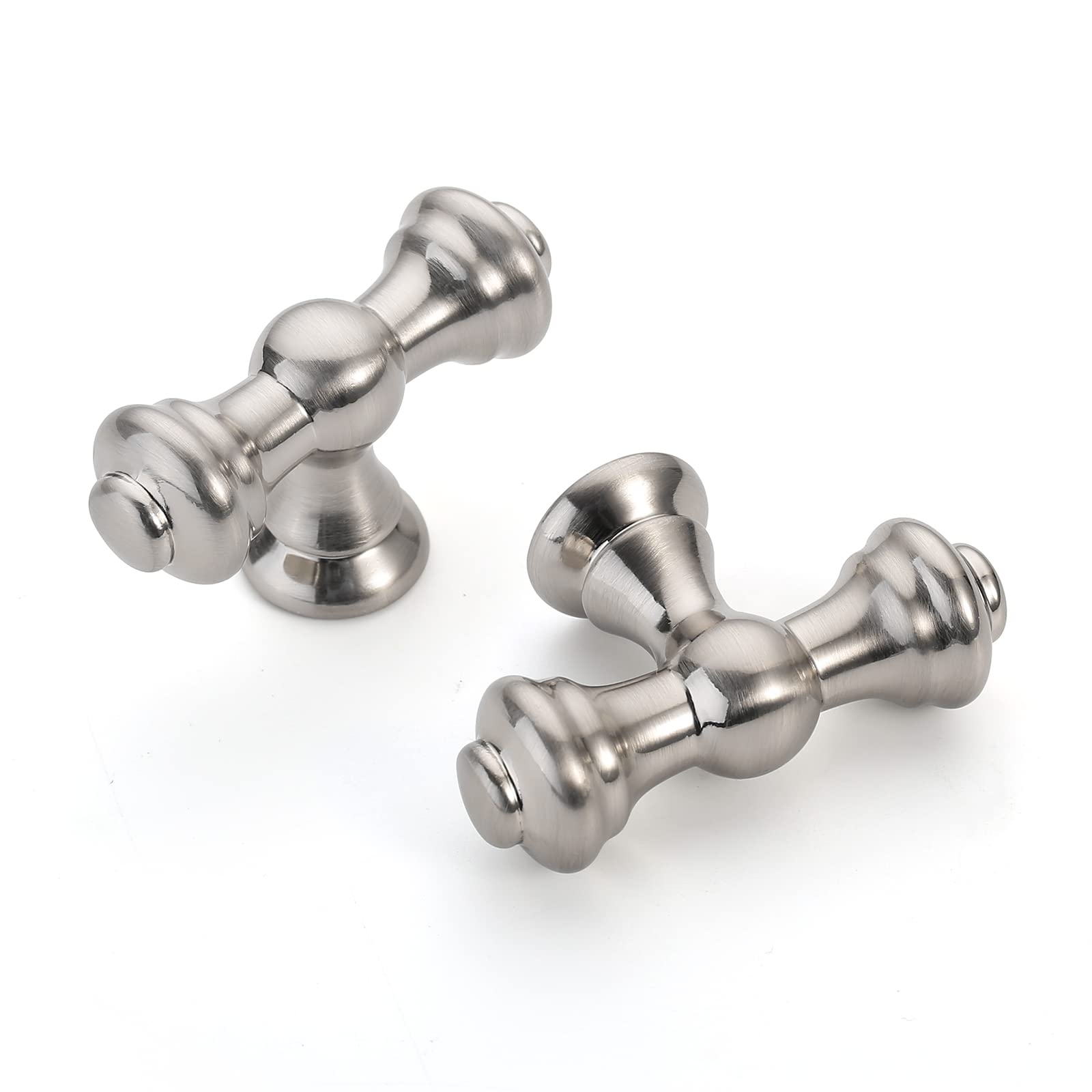 Boutons d'armoire en nickel brossé 9BUILD au design soigné pour portes de placard