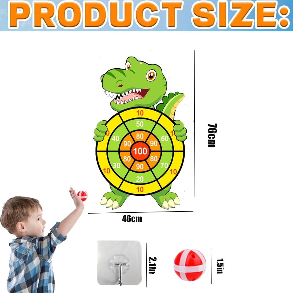 Dinosauri Freccette per Bambini Bersaglio per Bambini da 76 cm Bersaglio Freccette Bambini Hanging Dart Lanciare di Gioco Giochi per al Coperto e all'aperto