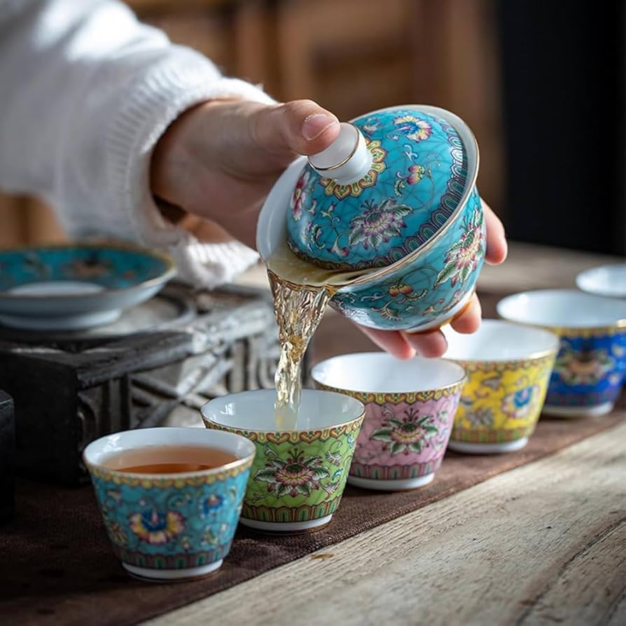 茶碗 中国 Amazon.co.jp: 中国伝統茶器カンフー茶碗蓋とソーサー付き、伝統