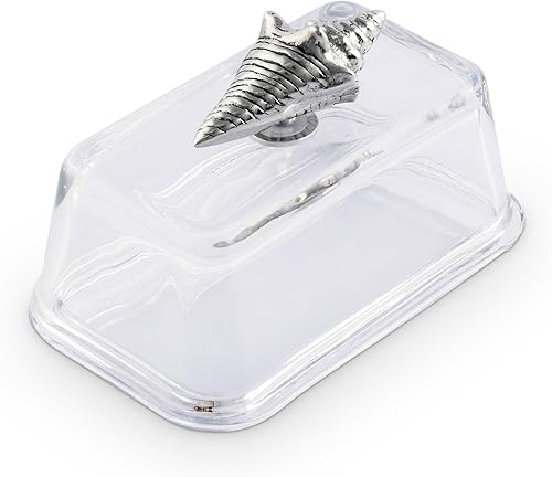Miniatura 5 de Arthur Court Mantequillera de cristal con perilla de tapa  Diseño clásico de 2 piezas cubierta para mantequilla  Cubre y sostiene un palo estándar