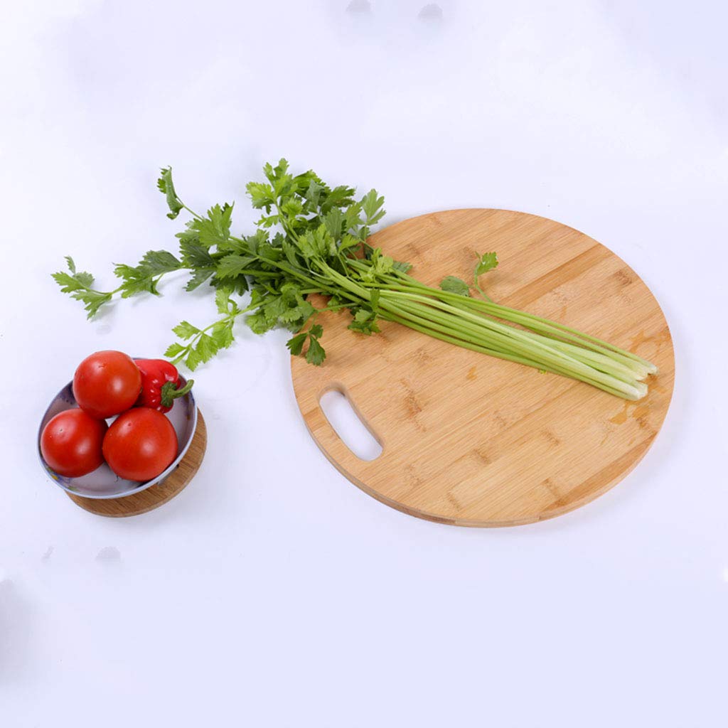 Deska do Krojenia,Okrągła deska do krojenia do kuchni 39 39 1.8cm naturalne organiczne bambusowe deski do krojenia, taca do serwowania mięs warzywa owoce-łatwe do czyszczenia mała niespodzianka