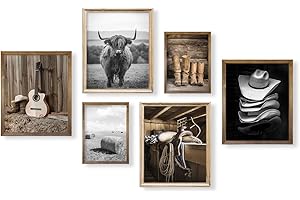 rustic highland cow pictures wall decor for cowboy lovers