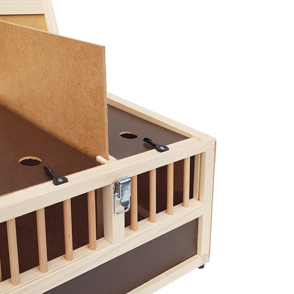Kleintier-Transportbox aus Holz - 5 Abteilungen