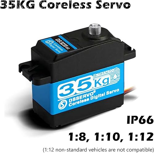 Vista 7 de DS3225MG Servo digital sin núcleo de 55.1 lbs de alto par de torsión de 270 grados impermeable de metal completo servo motor con brazo servo 25T