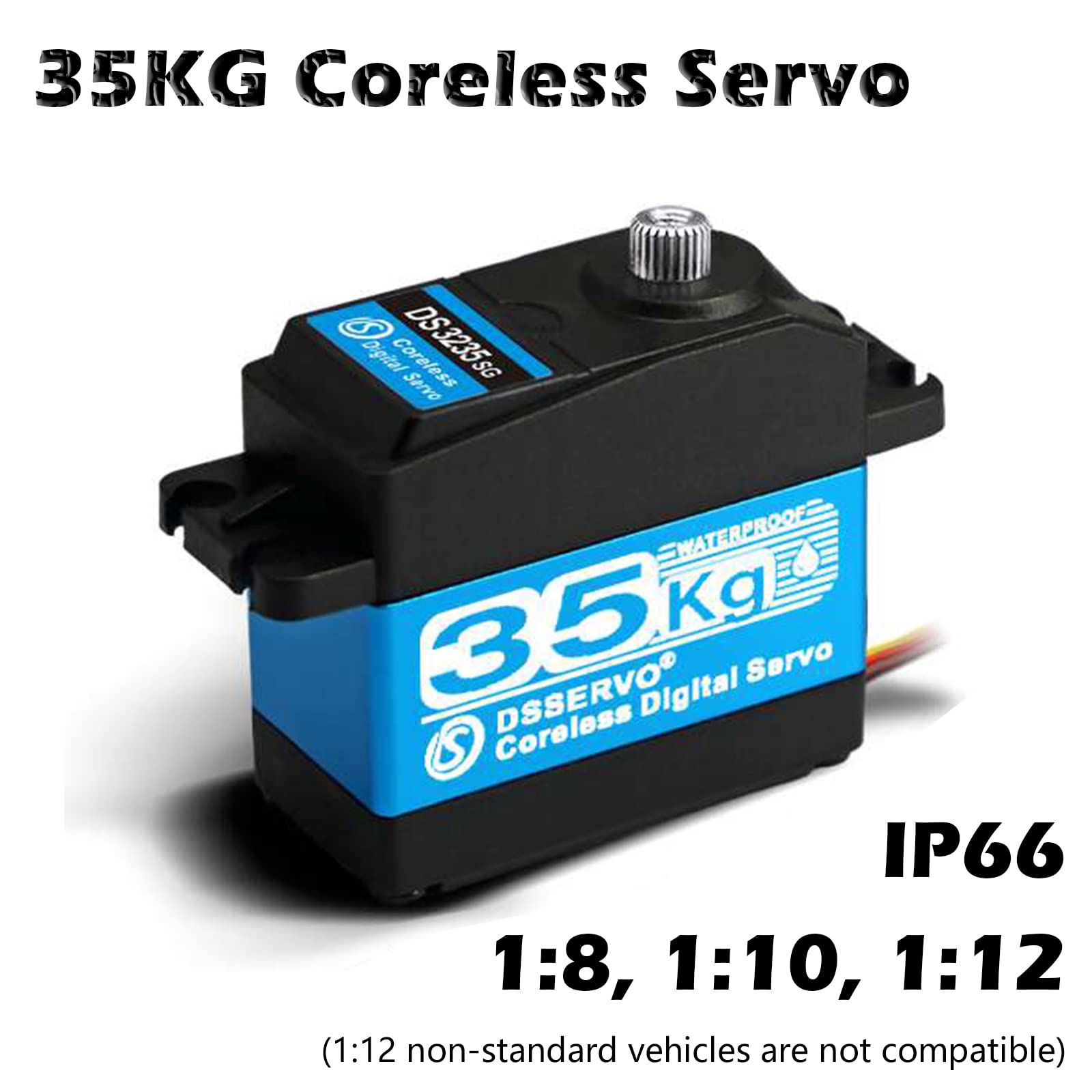 DS3235 35KG Coreless Digital Servo Motor High Torque Servo Impermeabile Servo con ingranaggio in metallo pieno per 1/8 1/10 1/12 (180 gradi)
