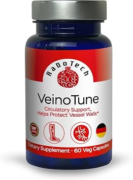 VeinoTune Varicose Veins Reduced on Legs, Reduces Swelling, Horse Chestnut 300 mg, 60 Plant-Based Caplets, 60 Day Supply, GMP, Pack of 1