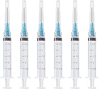 Vista 9 de Jeringa desechable de 0.18 onzas líquidas con aguja, envuelta individualmente (23Ga 0.984 in/1.0 pulgadas, paquete de 20)