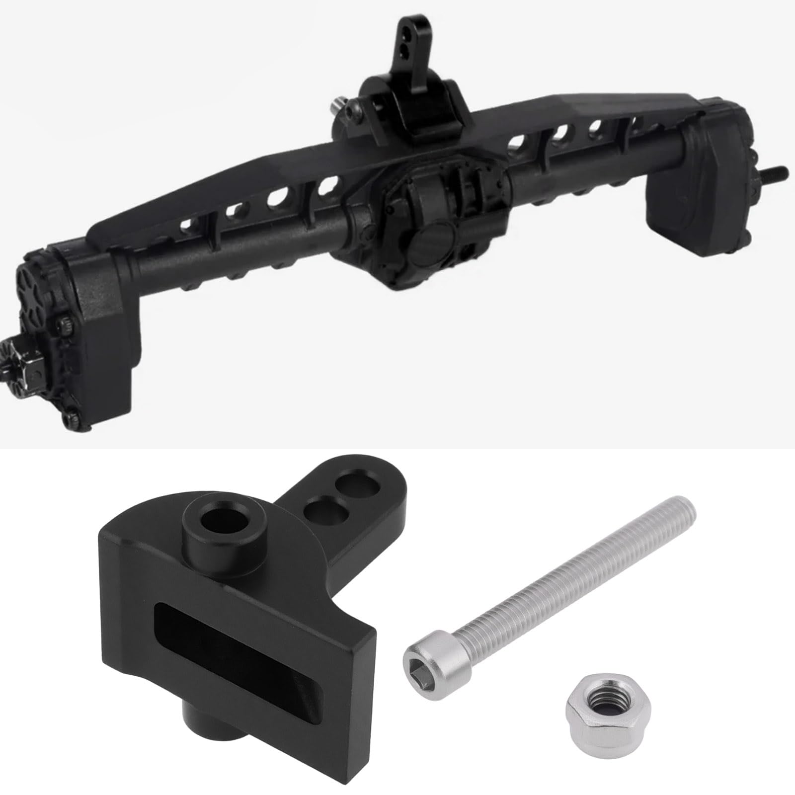EMSea RC Car Rear Upper Link Riser Compatible with Axial SCX10 III AR45P 1/10 RC Crawler LCG Chassis DIY (Black) - Image 2