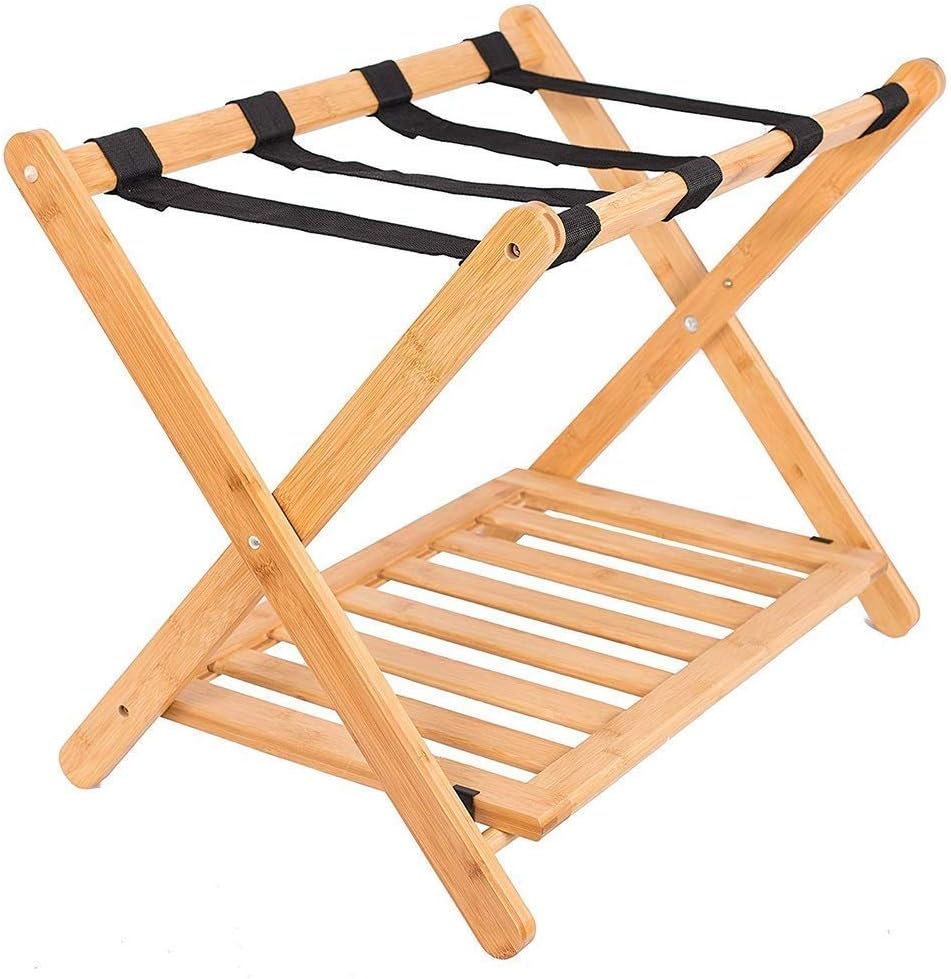 Luggage Rack Luggage Rack, Hotel Rooms Without Solid Wood Back Rest, Luggage Rack, Luggage Rack, Rucksack for Bedroom Laundry Storage,