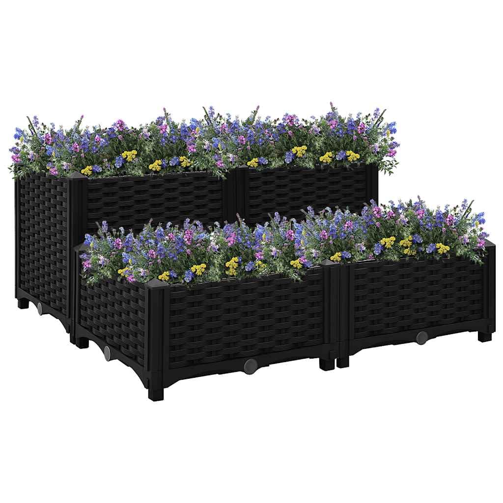 Hothingwell Arriate 80x80x38 cm Polipropileno | Robusto para exterior, amplio espacio para plantas, flores y verduras, macetero de jardín