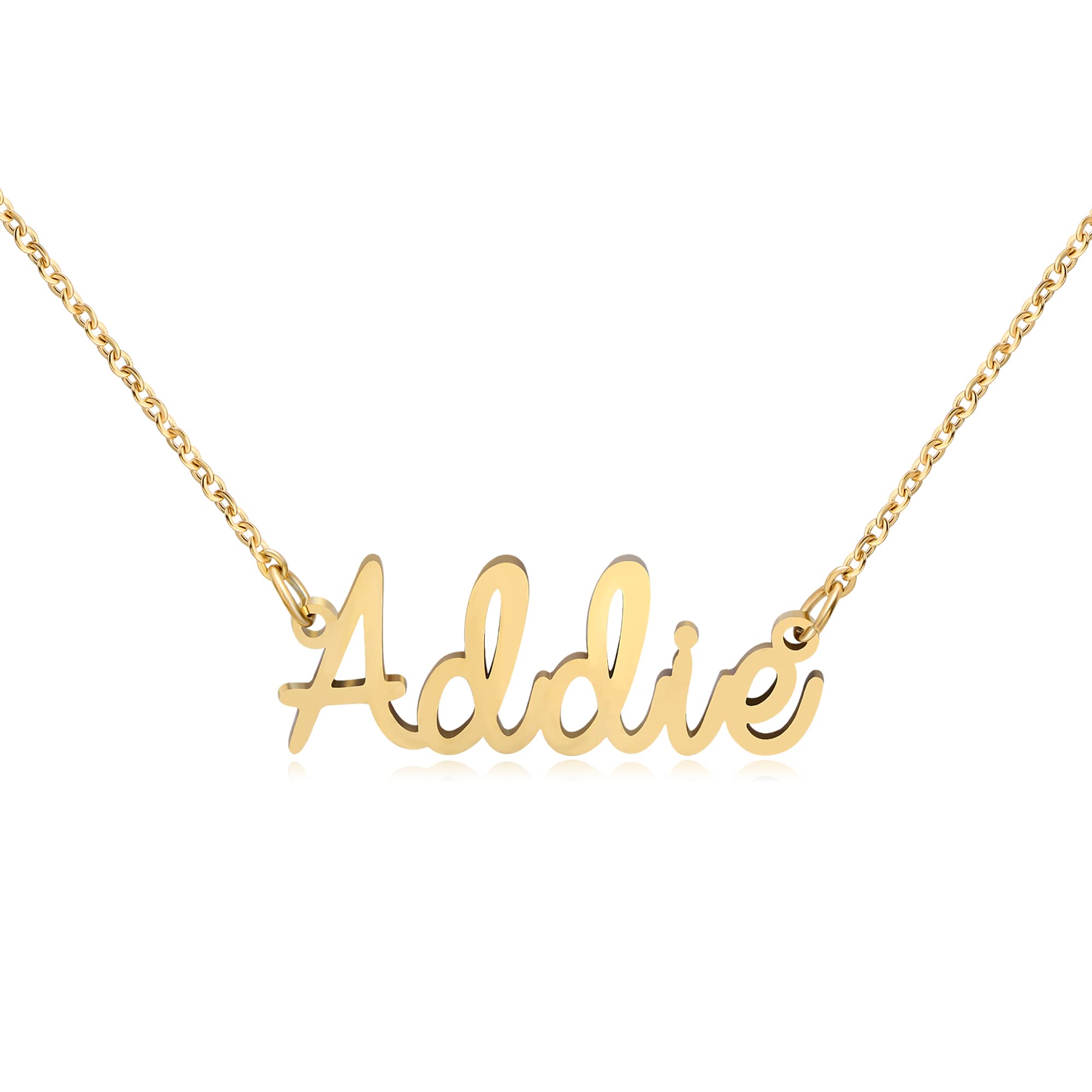 Yiyang Personalized Name Necklace 18K Gold Plated Stainless Steel Pendant Jewelry Birthday Gift for Girls