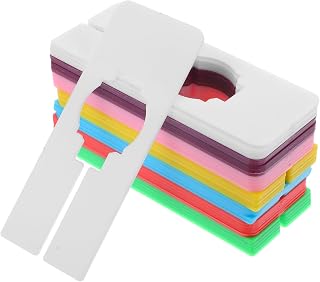VILLCASE 35 Piezas Etiquetas de Ropa Reutilizables para Dividir Armarios Organizador de para Ropa Hogar y Tiendas Compatible con Varillas de Blanco Rojo Rosa Verde Azul