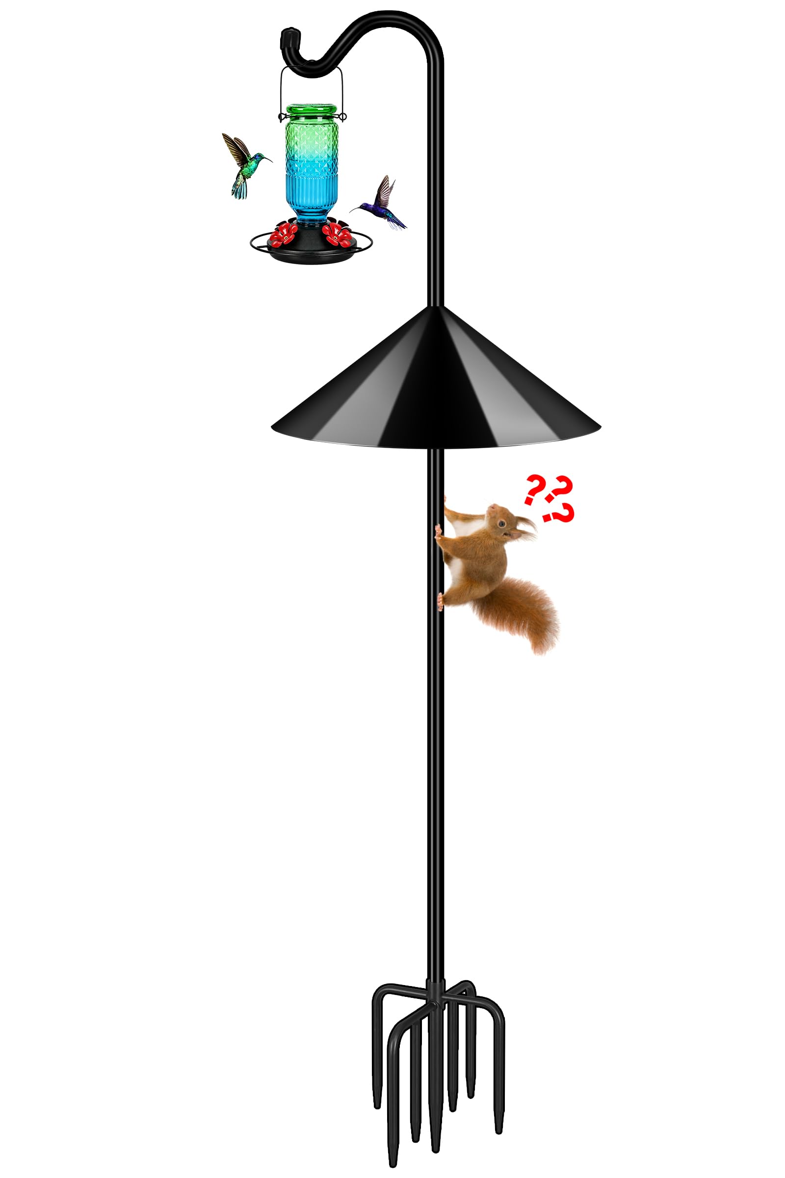 Heavy Duty Bird Feeder Pole - Garden Shepherd's Hook -13