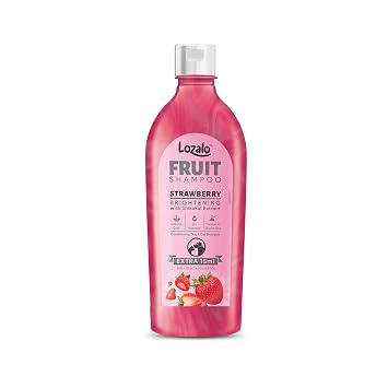 Lozalo Fruit Pet Shampoo 500 ml, Strawberry, pH Balanced, Paraben Free Conditioning Shampoo for Dogs & Cats of All Breeds, Natural Shampoo Brightening with Shikakai Extract