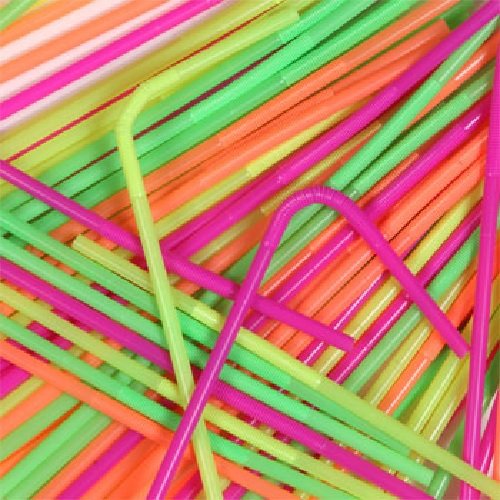 160 Neon Straws with a longer Flex bend