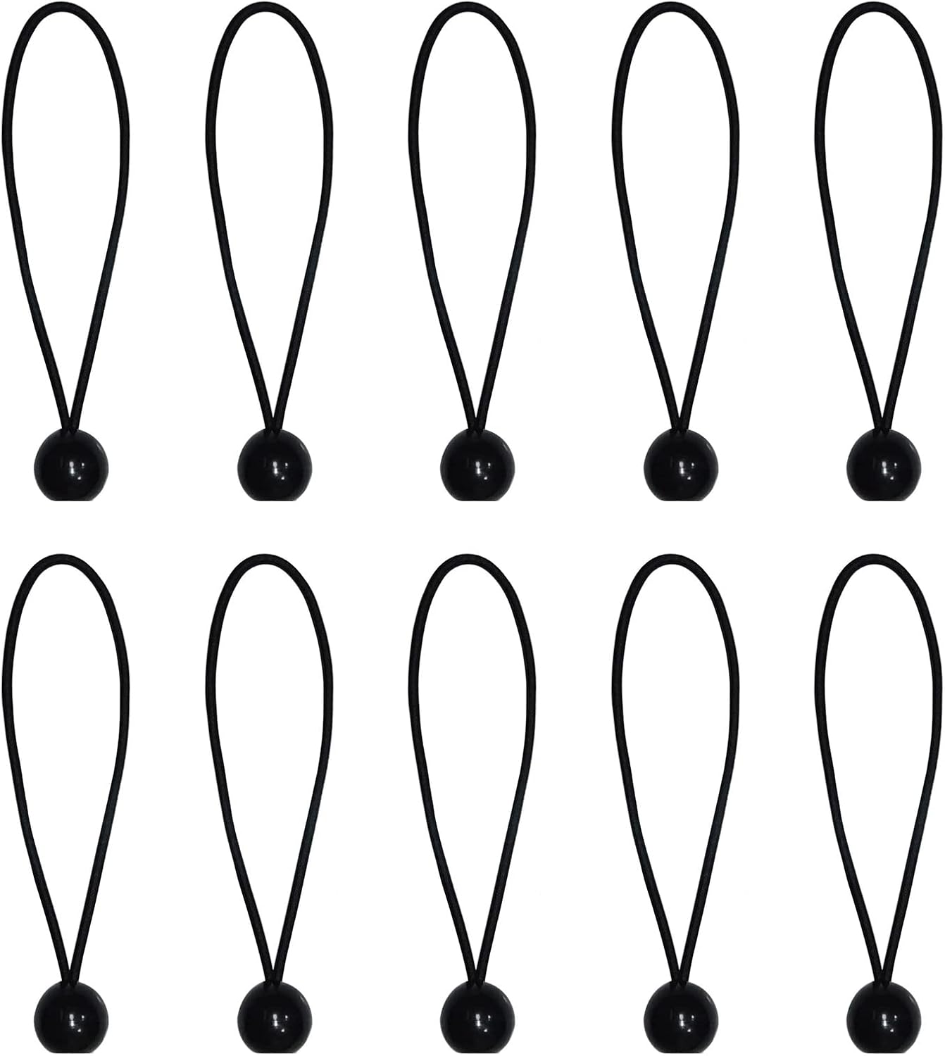 10pcs Black Tarpaulin Bungee Balls Flag Bungees Ball Bungee Ties Bungee