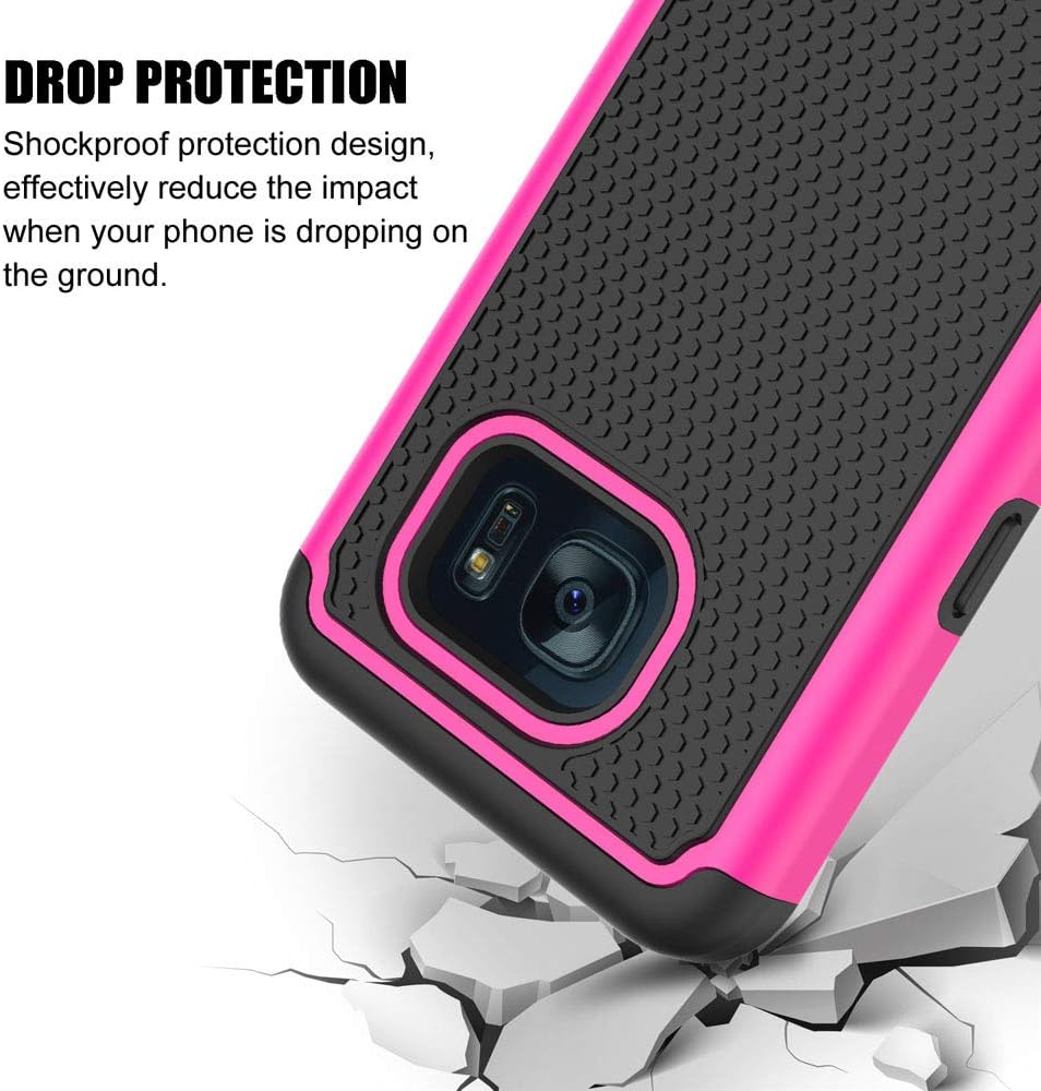 Galaxy S7 Case, [Shockproof] Defender Protective Phone Case Cover for Samsung Galaxy S7 (5.1", 2016) [Hot Pink]