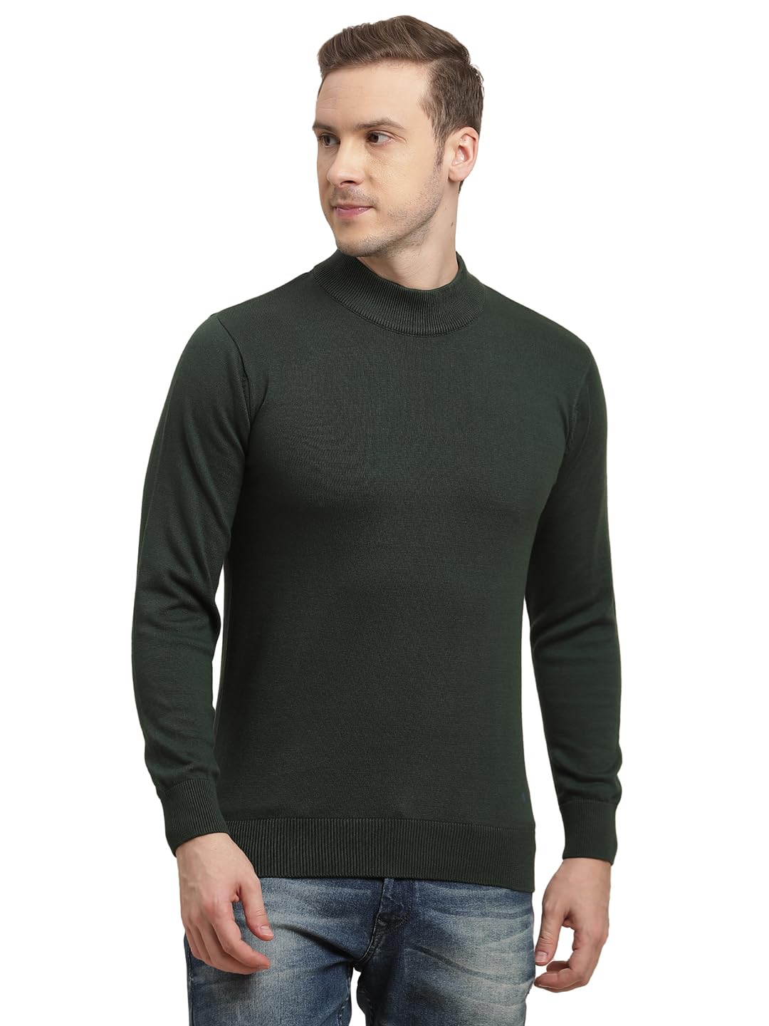 Pull en tricot à col roulé rayé homme mode masculine classique - 7