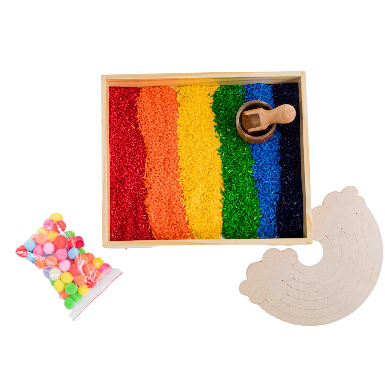 Lakdi Ki Kathi Rainbow Sensory Kits – Colorful Play for Kids with Rice and Pasta, Includes Accessories for Ages 2 and Up (Rainbow Rice Sensory Kit) (B0DC6FRTQR) Amazon Price History, Amazon Price Tracker