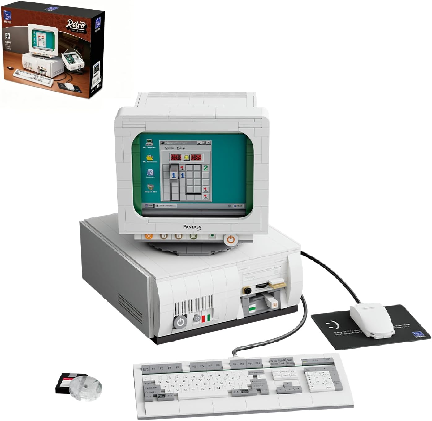 BRICKKK Computer Building Set for Adults: Construction Building Kit for Adults, Collectible Retro Computer Display Model Building Blocks, Creative Hobbies Unique Gift Idea