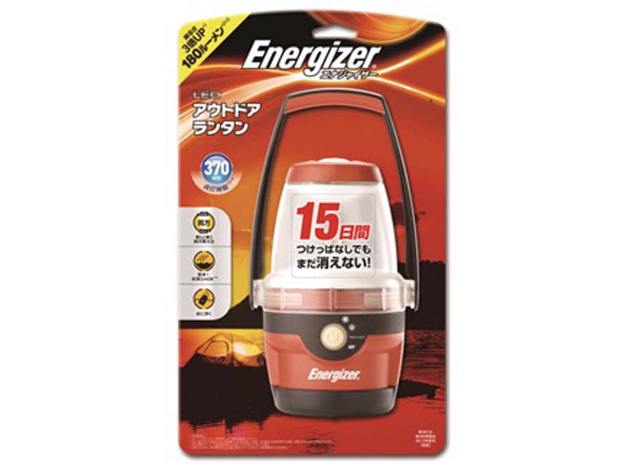 Energizer (Energizer) LED Outdoor Lantern Red [brightness up to 180 lumens / lighting time up to 370 hours] MFAL235RJ