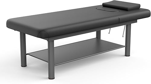 pouseayar Cama de masaje estacionaria profesional resistente, amplia mesa de masaje estacionaria con respaldo para mesa de tratamiento, terapia