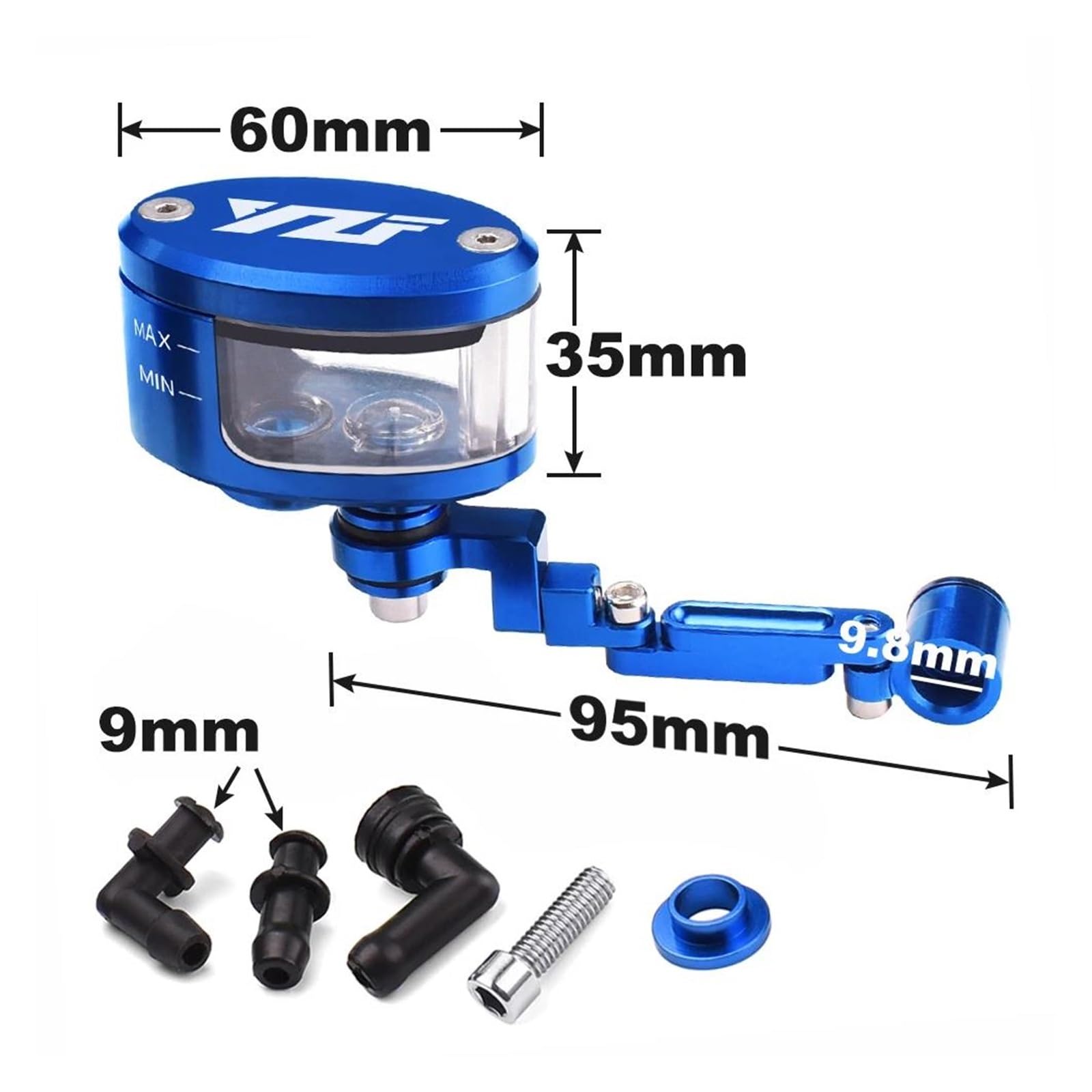 Depósito de Fluido de Frenos Para YA&MAHA YZF R3 YZF R25 YZF R6 YZF 600R FZR 600 FZ600 2021 2022 Taza De Depósito De Aceite Fluido Del Cilindro Del Tanque Del Embrague Del Freno De La Motocicleta(Negr