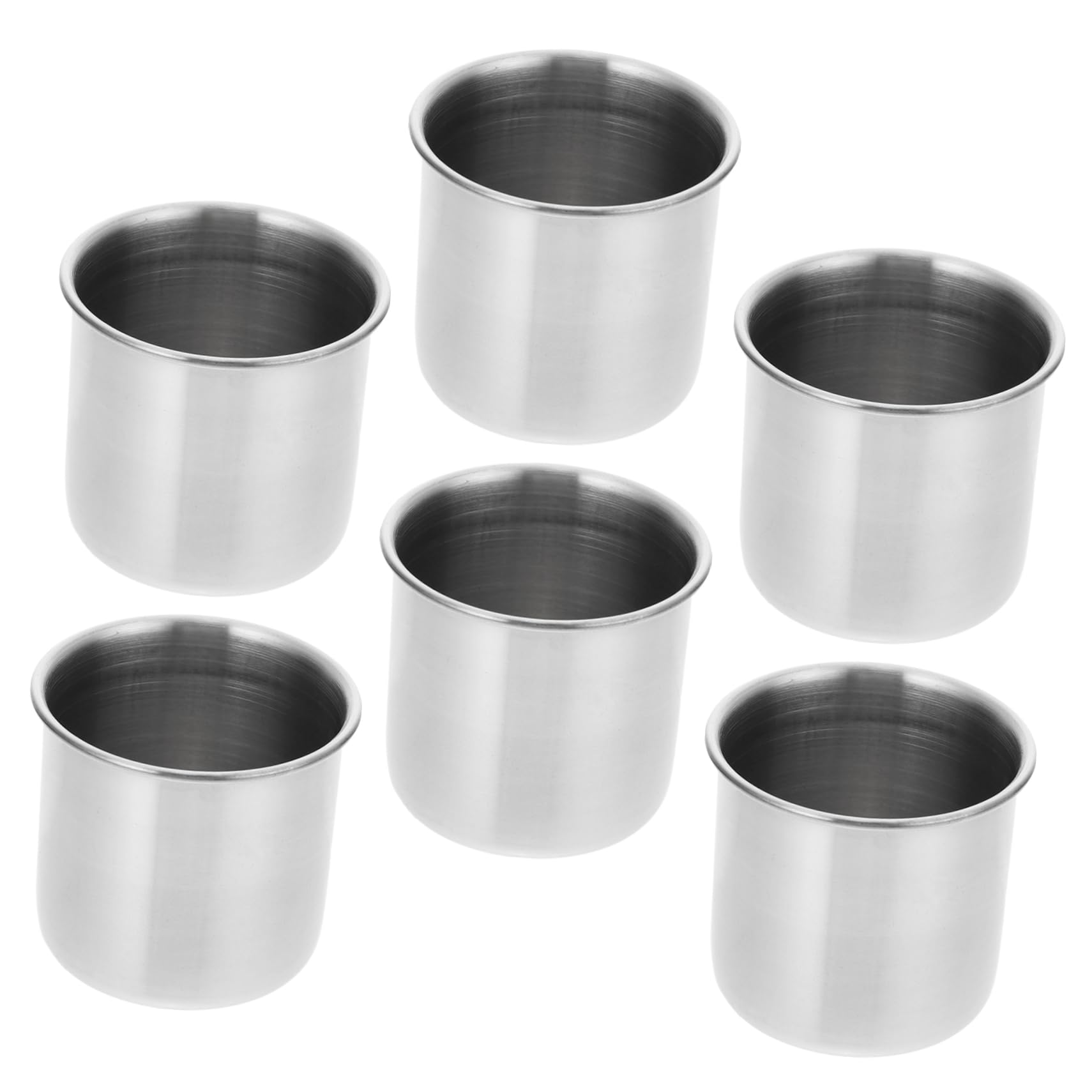 UKCOCO 6piezas Vaso de Medicina de Acero Inoxidable Vaso Medidor Pequeño sin Escala para Medicamentos o Recolección de Muestras