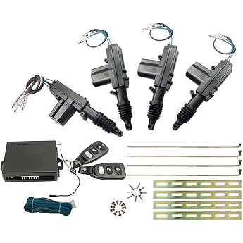 Aiuphing Central Locking Retrofit, Central Locking Universal Keyless Opening System, Remote Door Lock Kit + 4-Piece Door Lock