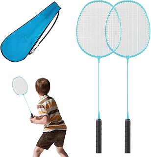 Conjunto De Bádminton Para - Par De Raquetas Ligeras, Equipo Listo Para Jugar | Kit De Deporte De Doble Jugador Con Caja De Almacenamiento, Marco De Aleación, Equipo De Actividad De La Parte Trasera