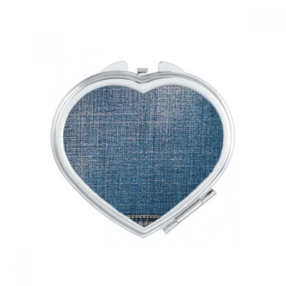 Miroir compact portable avec broderie orchidée et lin petit miroir de main mignon