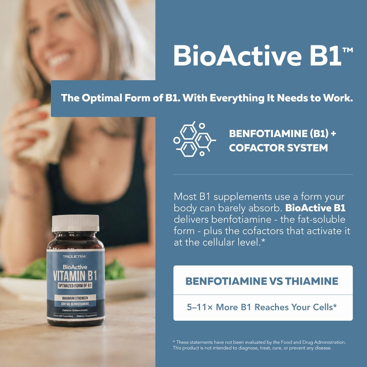 Vitamin B1 600mg Capsules - Benfotiamine Fat-Soluble Form, Maximum Strength — Amazon image 2