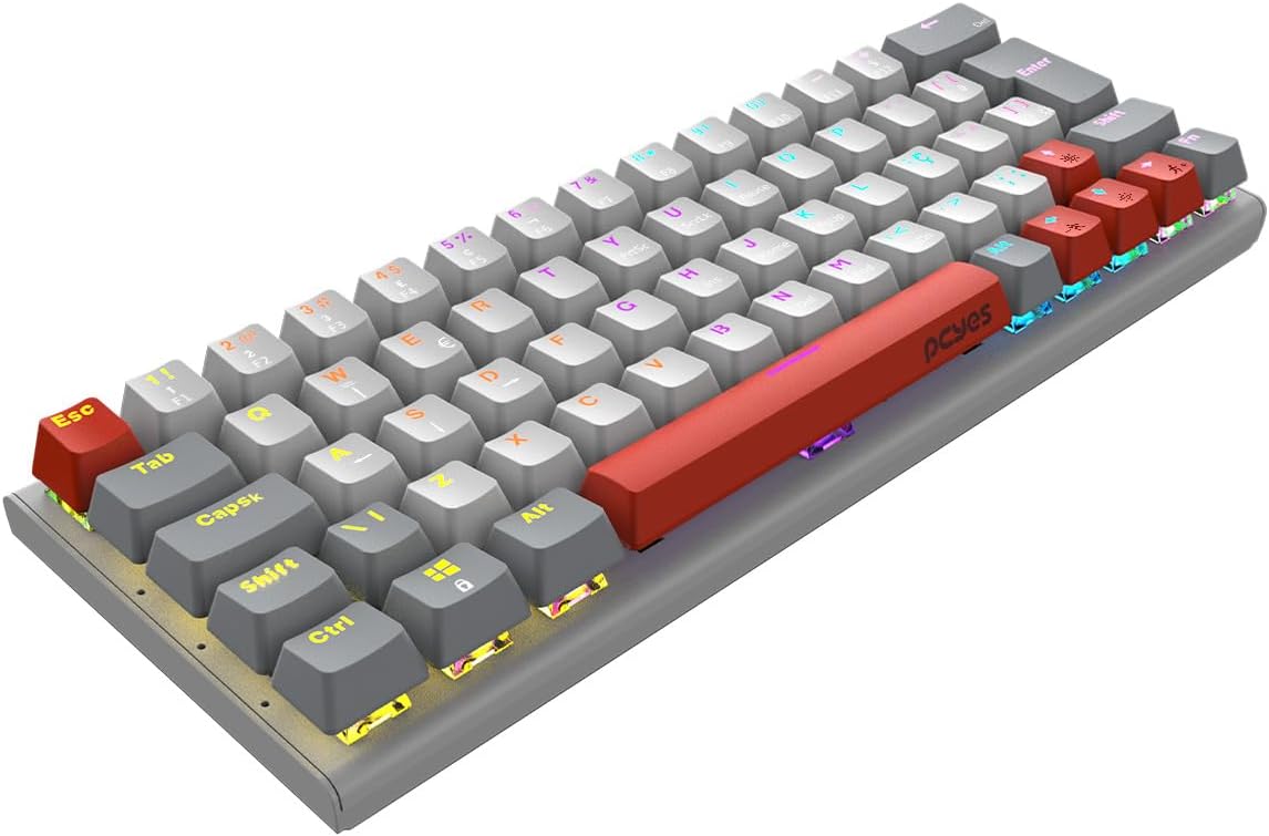 6167f6Jm8pL._AC_SL1200_ TECLADO MECÂNICO GAMER PCYES KUROMORI 60% WHITE GHOST - SWITCH BLUE - LED RAINBOW - PTKMWG60BL