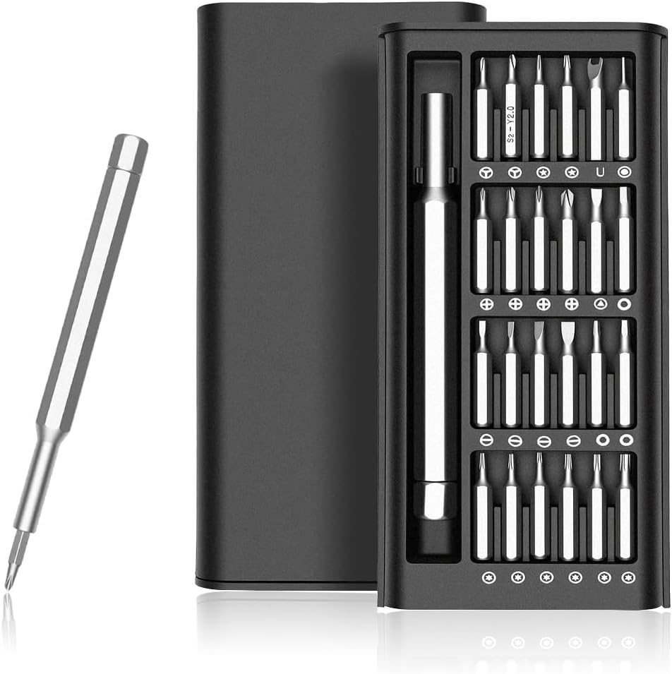 25 in 1 Mini Precision Screwdriver Set, Magnetic Repair Kit for Phone, Laptop, Watch, Electronics, Small Bit Set with Storage Box