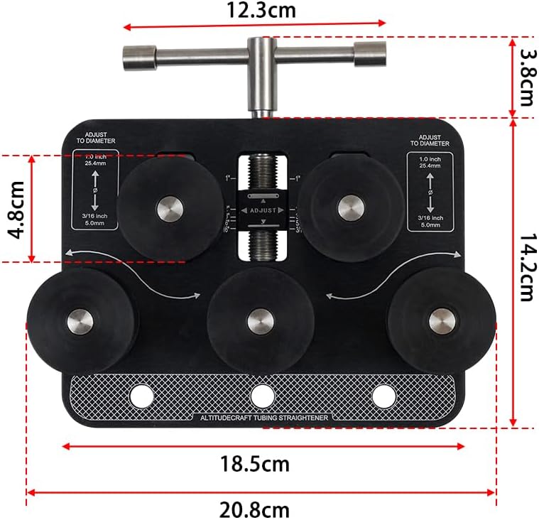 Universal Tubing Straightener Tool for 3/16" to 1" Tubes – Compatible with Brake Lines, Fuel Lines, Copper, and Soft Aluminum Tubing – Manual Handheld Pipe Straightening Tool