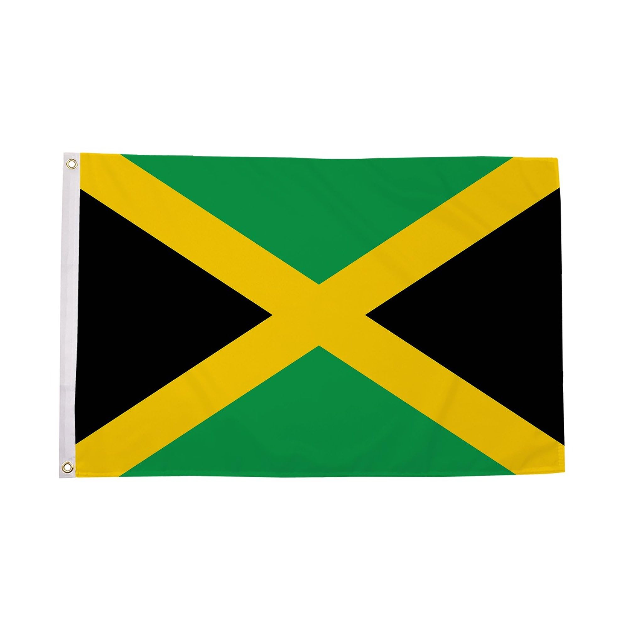 Flagmax Jamaican Flag 3ft x 2ft (90cm x 60cm) Jamaica Flag with Eyelets Durable Polyester Banner for Indoor and Outdoor Display Cultural Events Celebrations and Home Use