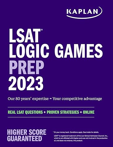 LSAT Logic Games Prep 2023: Real LSAT Questions + Proven Strategies + Online (Kaplan Test Prep)