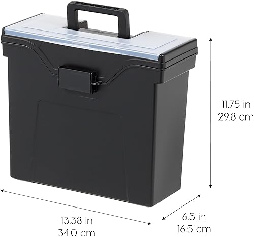 Miniatura 5 de IRIS USA Slim - Caja de almacenamiento portátil para cartasarchivos legales, paquete de 4, contenedor de almacenamiento de plástico sin BPA con tapa