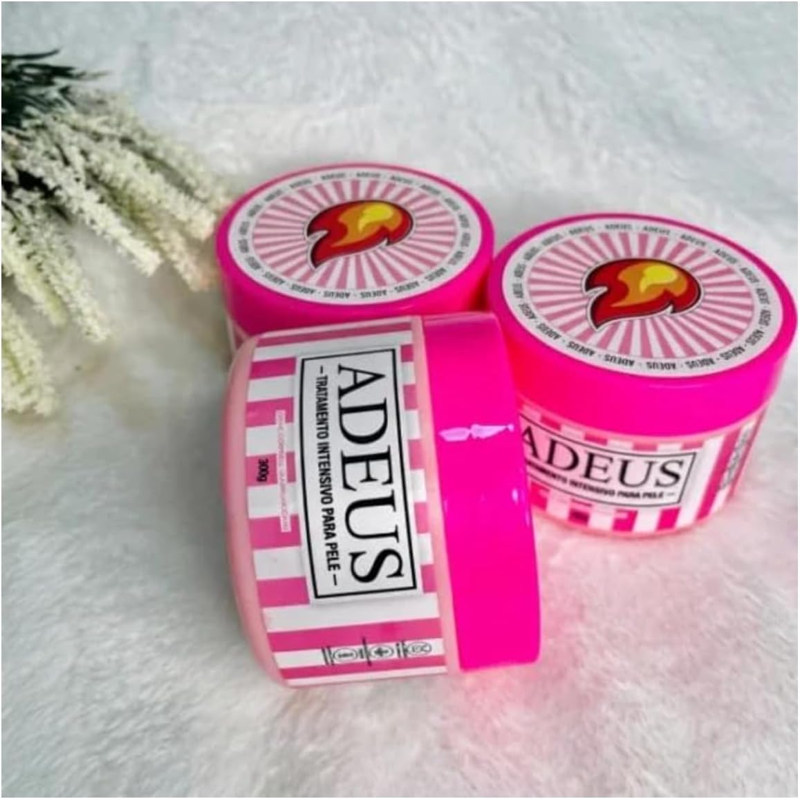 Adeus Crema Rosa Antiestrías y Anticelulítica, reduce estrías, celulitis e hidrata la piel, 300g