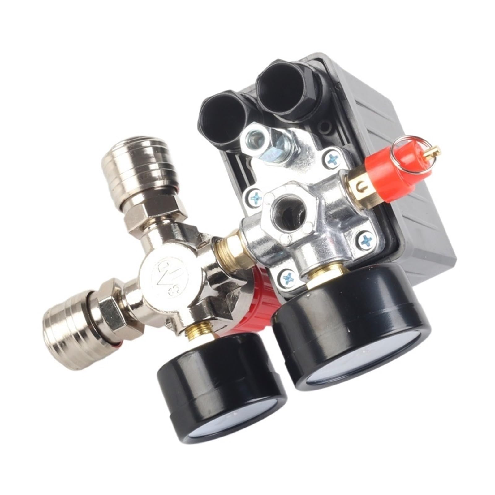Regulator ciśnienia, 2 Szt. Przełącznik Ciśnienia, Sterowanie Pompą Powietrza, Zawór 0-180 PSI Z Manometrem, Regulator 240 V, Sprężarka, do pistoletu natryskowego(15A)