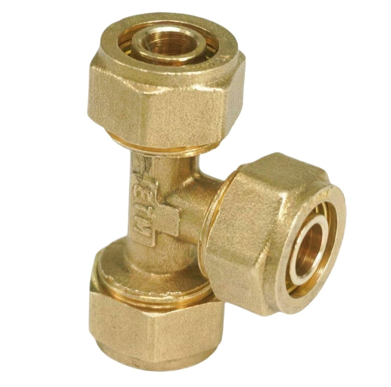 Fit PEX-AL-PEX Tube Outer Diameter 16/18/20/25mm Equal Tee 3 Ways Brass Pipe Fitting for Solar Water Heater(20x25mm)
