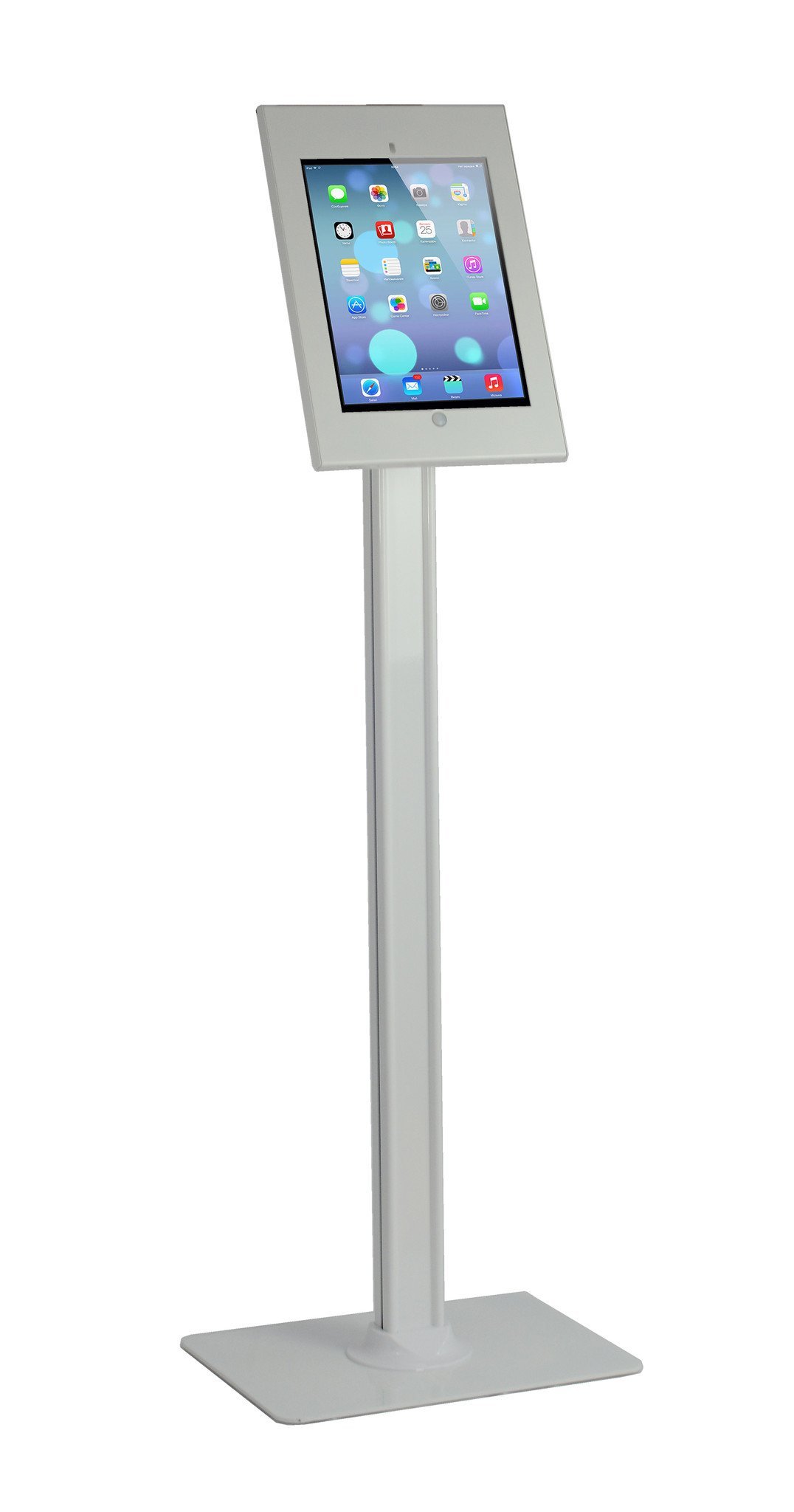 Precision Metal Works Lockable iPad Floor mount key Cover Kiosk -Anti theft tamper resistant for Apple iPad Air/ 2 and 9.7-inch Pro POS