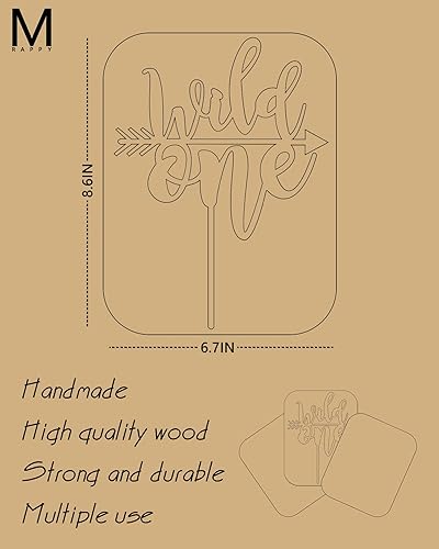 Miniatura 3 de Wild One - Decoración de pastel de madera para el primer cumpleaños, perfecto para regalos de baby shower, revelación de género o accesorios de