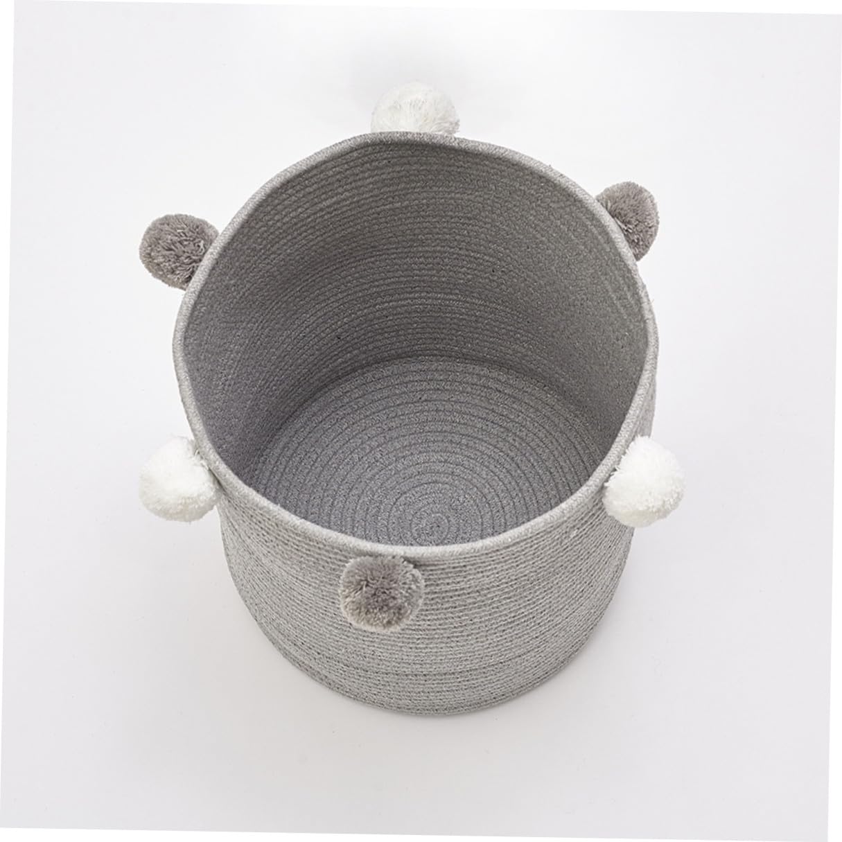 Cesto per Biancheria Rotondo in Corda di Cotone con Grande Capacità e Design Elegante, Contenitore per Vestiti Sporchi per Dormitorio e Armadio