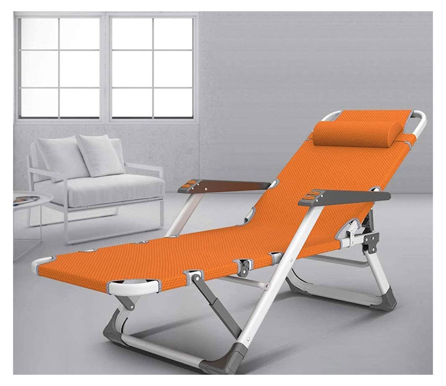WOTZOV Chairs Recliners Camping Chair Lounge Patio Chairs With Pillows For Pool Side Camping Yard,Suitable For Tswimming Pools, Etc, Camping And Beach Chairs
