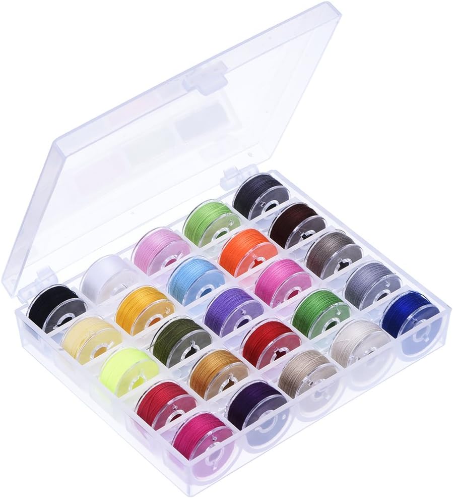 Prewound Thread Bobbins with Bobbin Box for Brother/Babylock/Janome