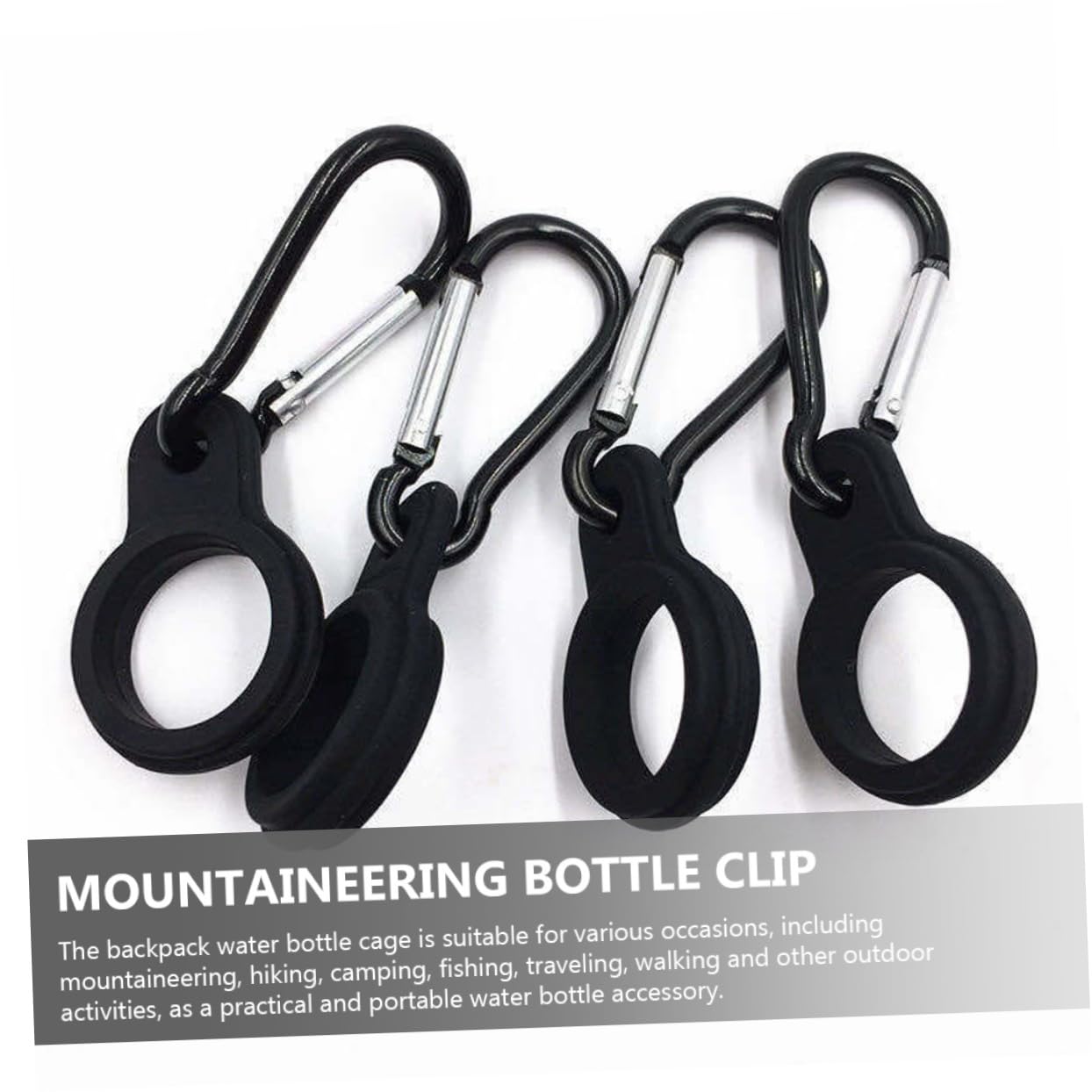 TOYANDONA Wasserkocher-aufhänger Gehen Sport Fitnessstudio Wasserflasche Tragen Wandern Groß Tragbar Haken Träger Schlüssel Flaschenregal Flaschenhalter-Clip Schwarz Kieselgel