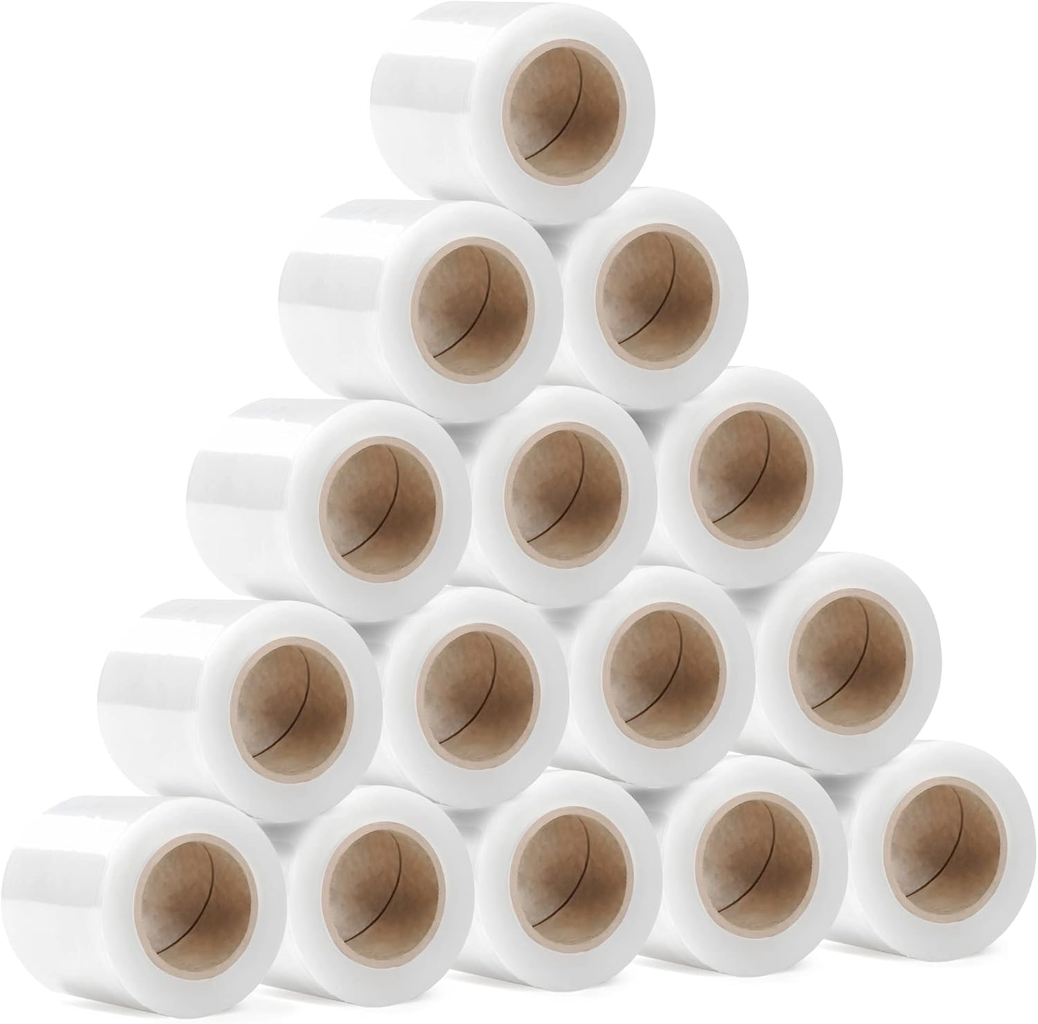 RAGO® Juego de 15 mini rollos de 130 m, 15 x 210 g Papel film I Rollos de Plastico para Embalar I Plastico Embalaje I Película de muebles (38 x 31 x 8 cm)