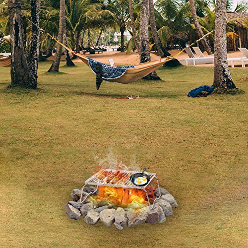Campmax Campfire Grill 304 Stainless Steel Grate, Folding Camping Grill Heavy Duty With Carrying Bag, Medium #TOP4
